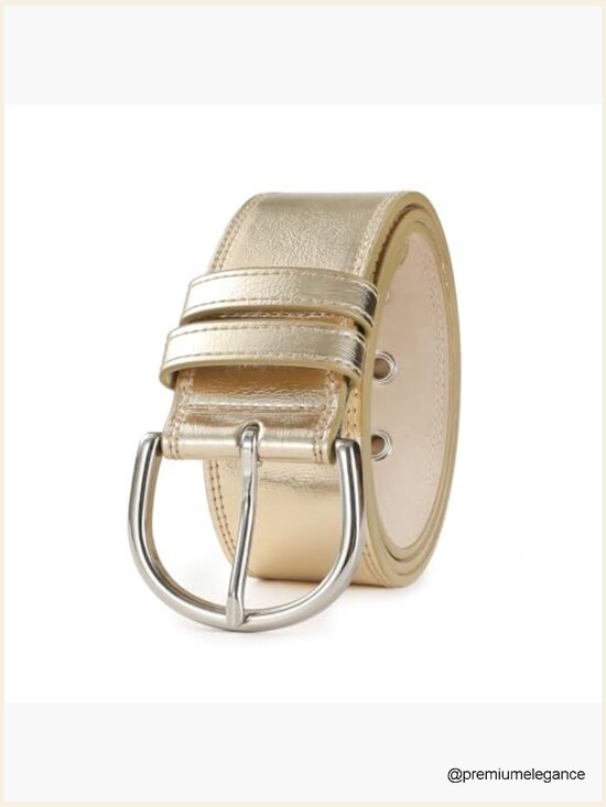 Faux Leather Waist Belt for Jeans Pants, Wide Rectangular Buckle main image 6